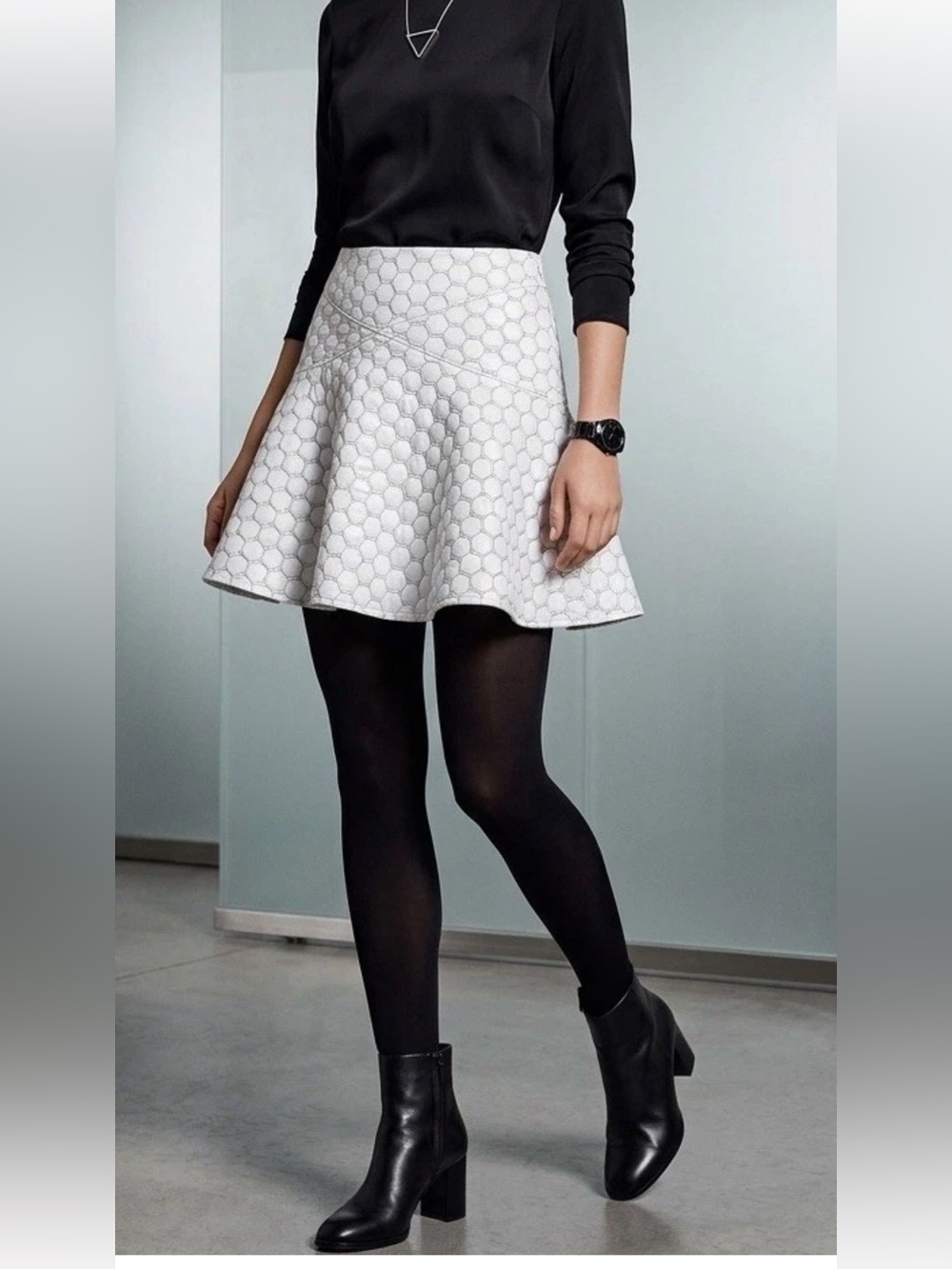 Marc By Marc Jacobs White Leyna Dotty Pointe Skirt Sz L